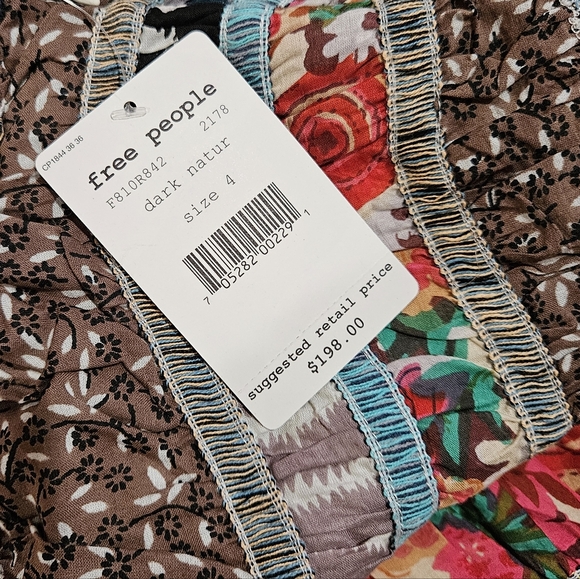 Mixed Media Maxi Skirt Vintage Originals High Waist A Line Blanket Stitch 4 NWT - Picture 4 of 16